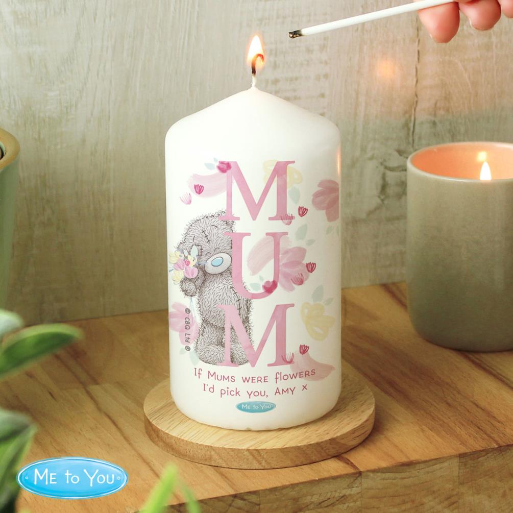 Personalised Me to You Mum Pillar Candle Extra Image 1